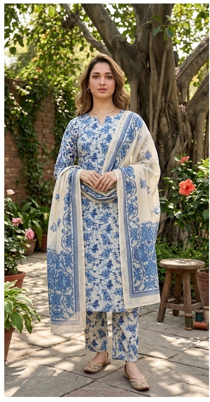 KGS Gul Bahar Lawn 3-Piece Suit - Borsha Digital Print - PowderBlue