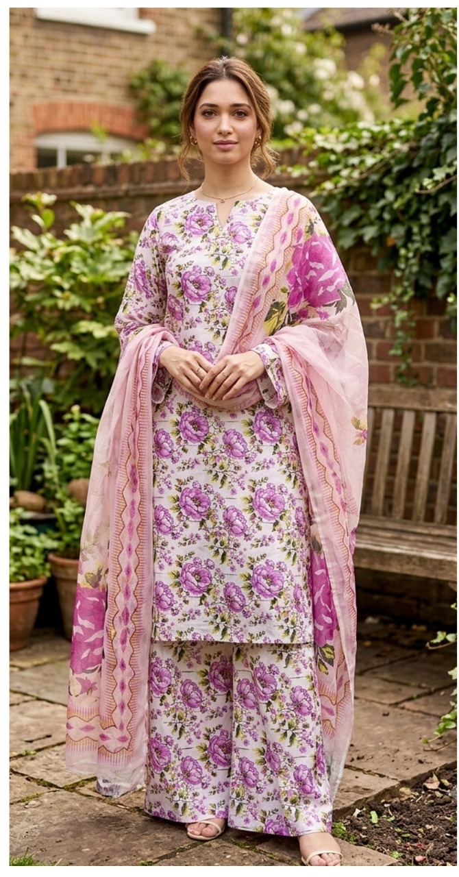 KGS Gul Bahar Lawn 3-Piece Suit - Borsha Digital Print - Magenta
